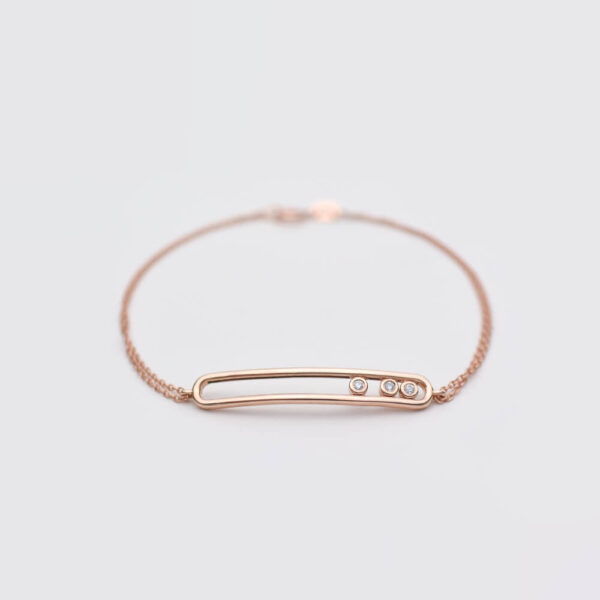 Bar pırlanta ve altın bileklik