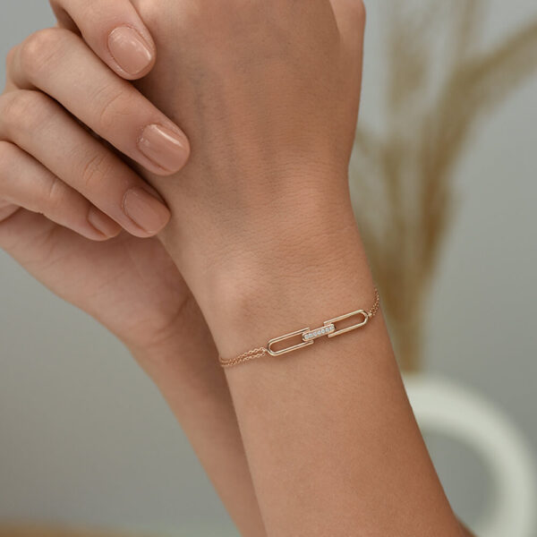 Bar pırlanta ve altın bileklik