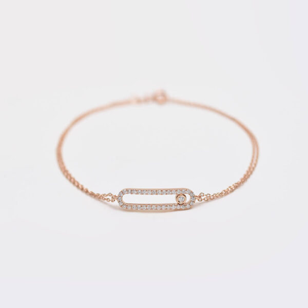 Bar pırlanta ve altın bileklik