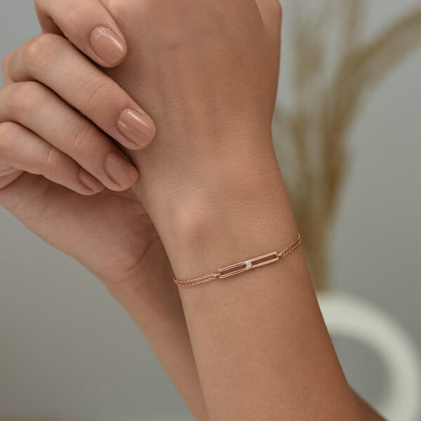 Bar pırlanta ve altın bileklik