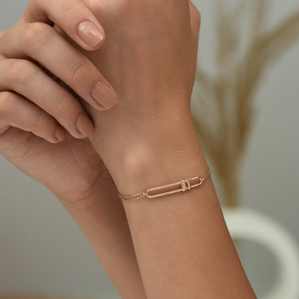 Bar pırlanta ve altın bileklik