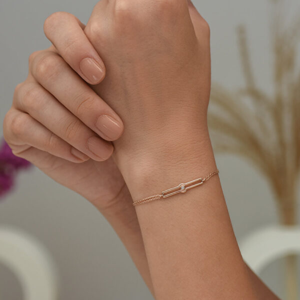 Bar pırlanta ve altın bileklik