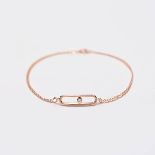 Bar pırlanta ve altın bileklik