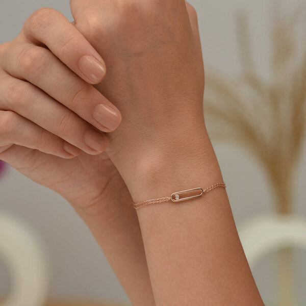 Bar pırlanta ve altın bileklik