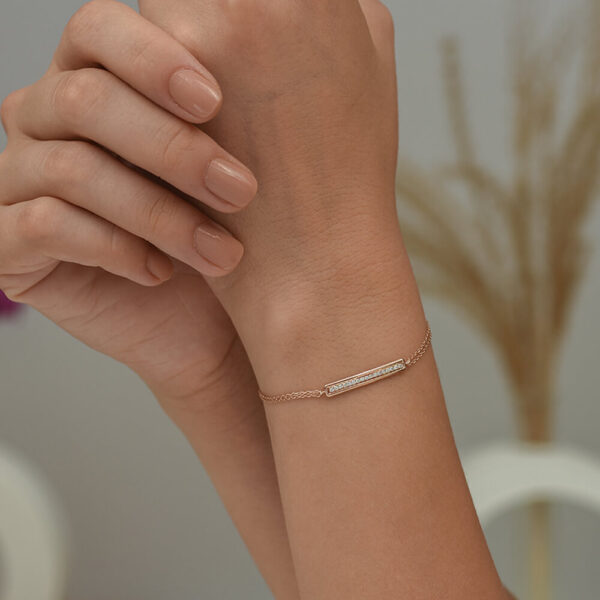 Bar pırlanta ve altın bileklik