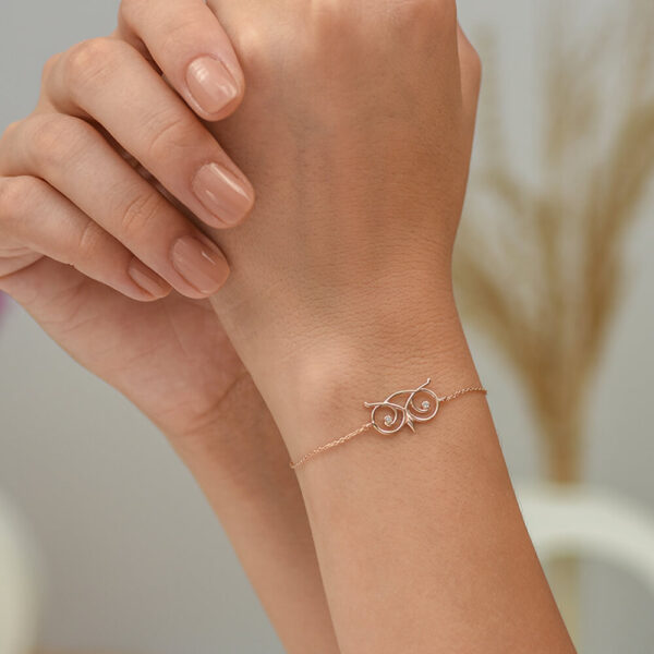 Baykuş pırlanta ve altın bileklik