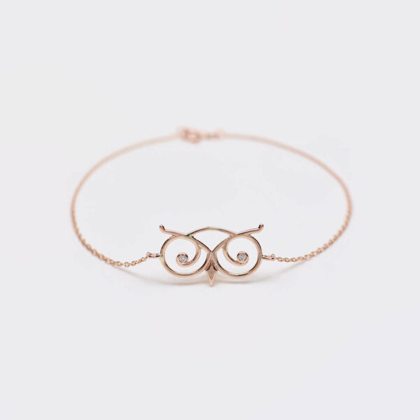 Baykuş pırlanta ve altın bileklik