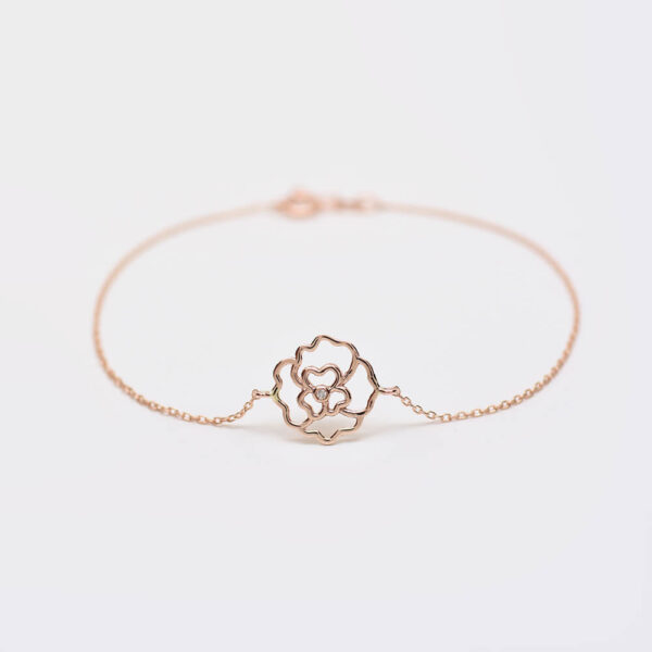 Çiçek pırlanta ve altın bileklik