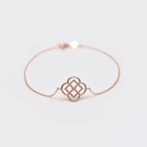 Yonca Pırlanta ve Altın İp Bileklik