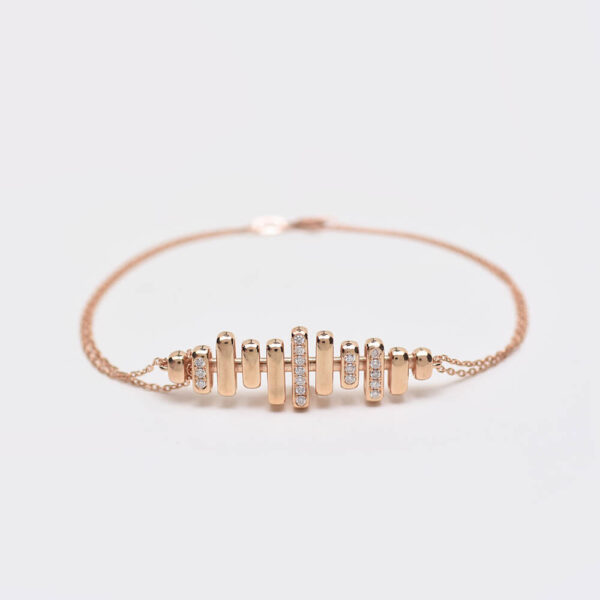 Çubuk pırlanta ve altın bileklik