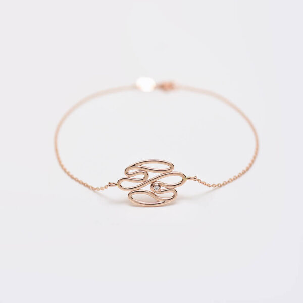 Dalga pırlanta ve altın bileklik