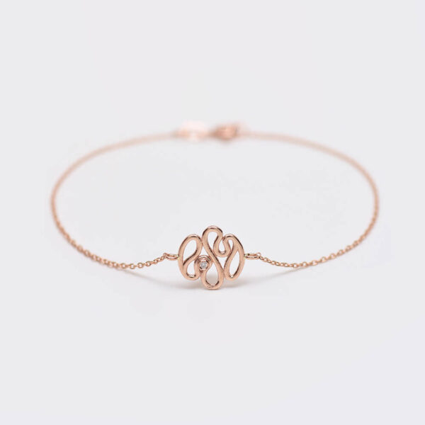 Dalga pırlanta ve altın bileklik