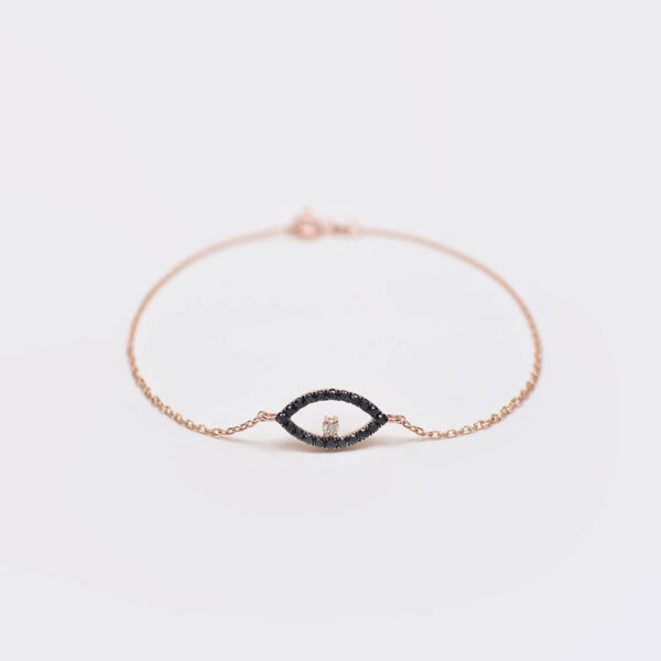 Göz Pırlanta & Siyah ve Altın Bileklik