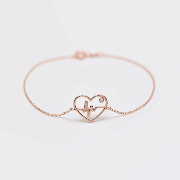 Kalp ve Sağlık pırlanta ve altın bileklik