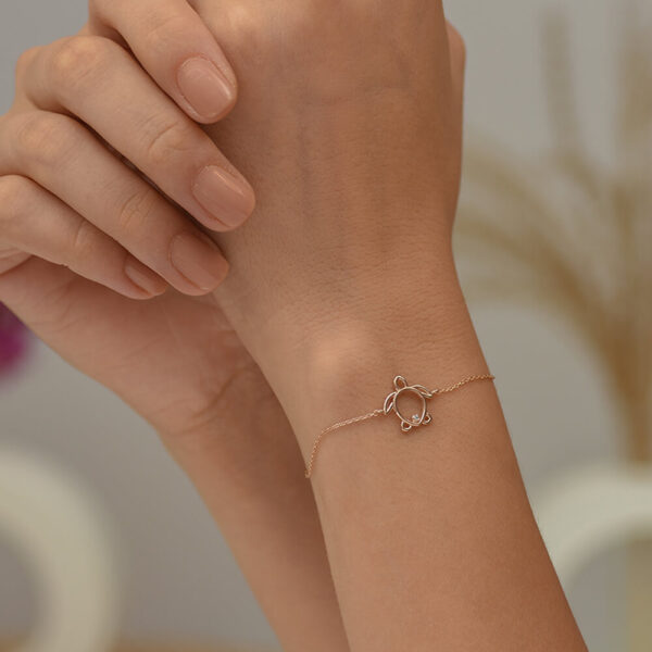 Kaplumbağa pırlanta ve altın bileklik