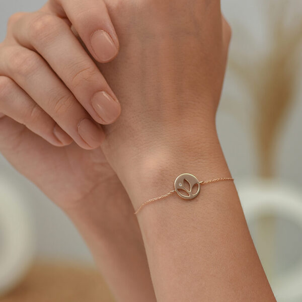 Lotus pırlanta ve altın bileklik