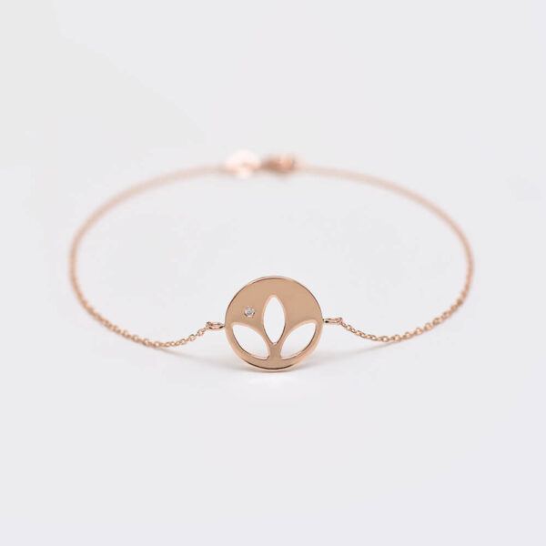 Lotus pırlanta ve altın bileklik