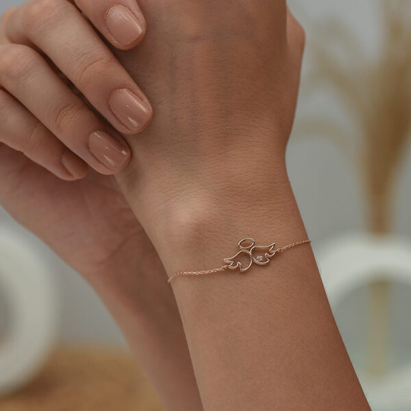 Melek pırlanta ve altın bileklik