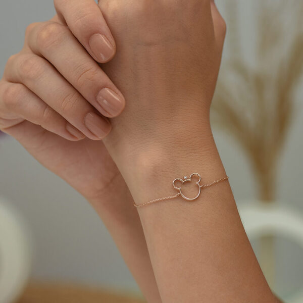 Mickey pırlanta ve altın bileklik