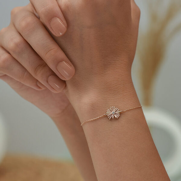 Papatya pırlanta ve altın bileklik