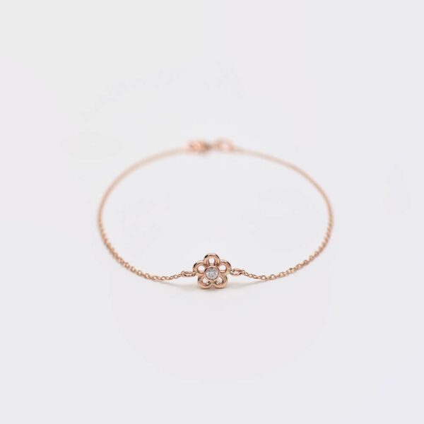 Papatya pırlanta ve altın bileklik