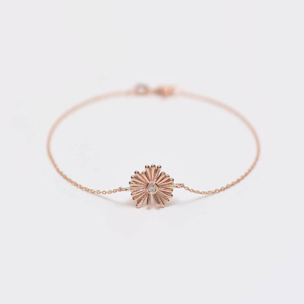 Papatya pırlanta ve altın bileklik