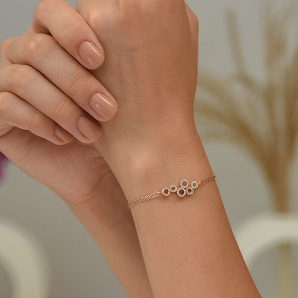 Petek pırlanta ve altın bileklik