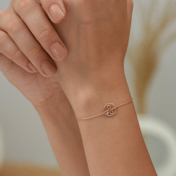 Sonsuzluk pırlanta ve altın bileklik