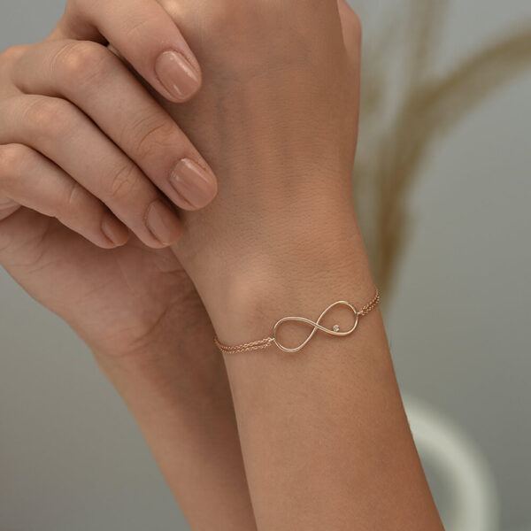 Sonsuzluk pırlanta ve altın bileklik