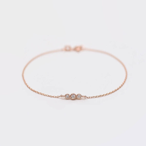 Üç Taş pırlanta ve altın bileklik