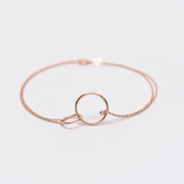 YUvarlak pırlanta ve altın bileklik