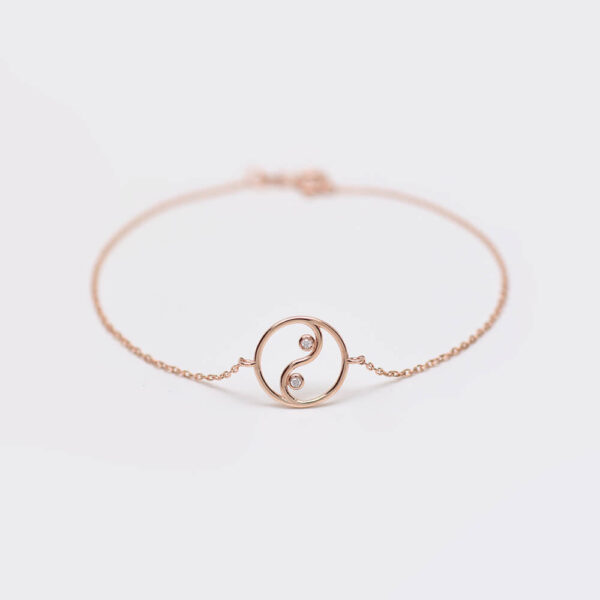 Yin Yang pırlanta ve altın bileklik