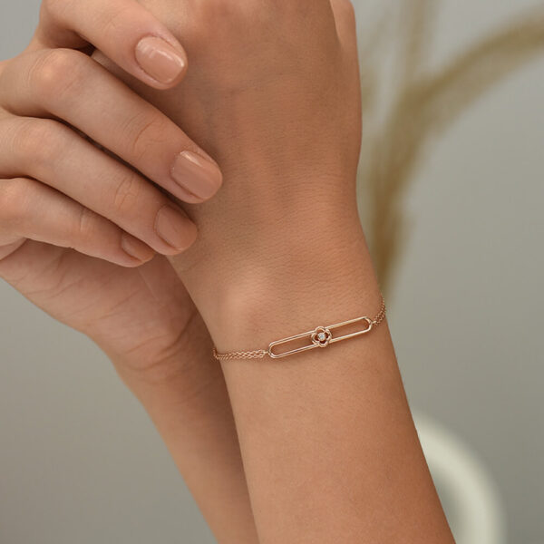 Yonca pırlanta ve altın bileklik