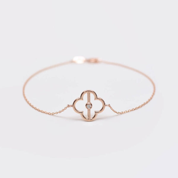 Yonca pırlanta ve altın bileklik