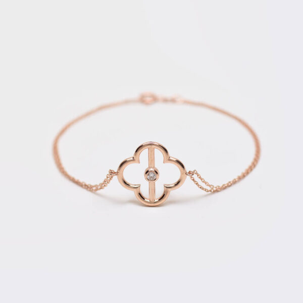 Yonca pırlanta ve altın bileklik