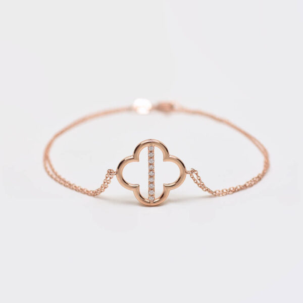 Yonca pırlanta ve altın bileklik