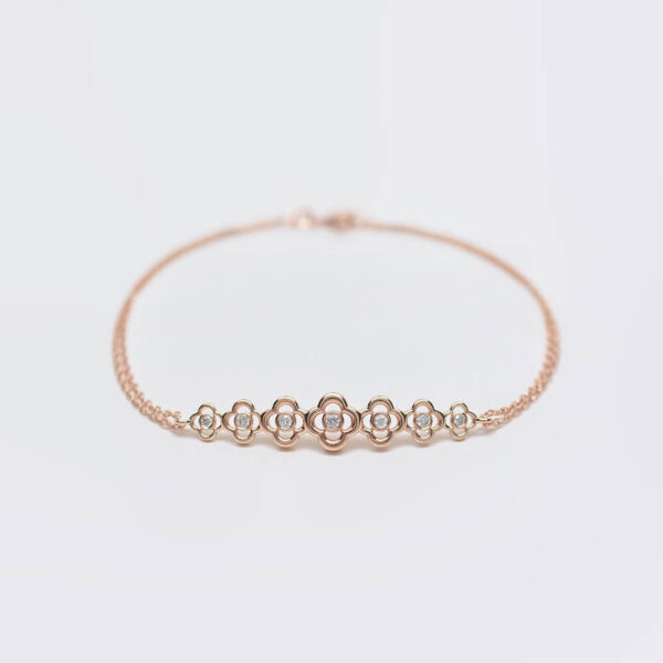 Yonca pırlanta ve altın bileklik