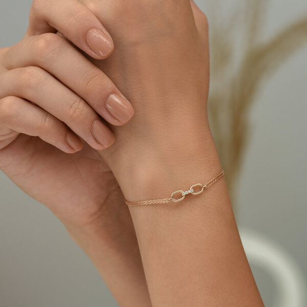 Zincir pırlanta ve altın bileklik