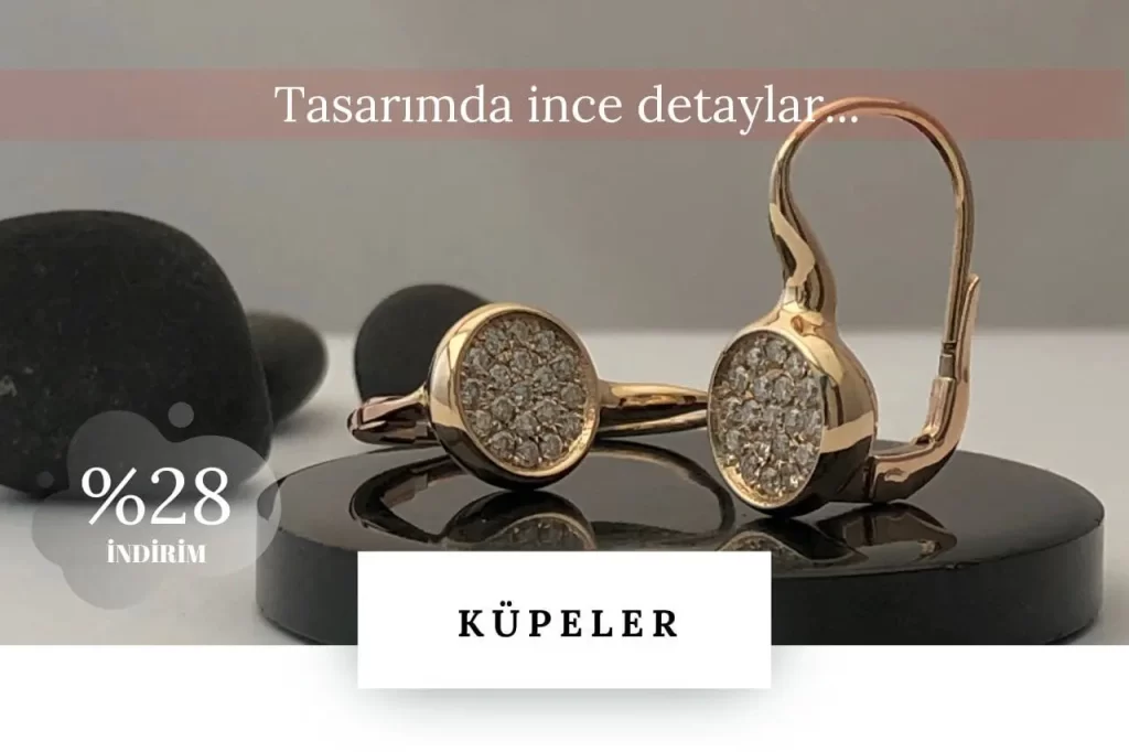 Pırlanta ve altın küpeler