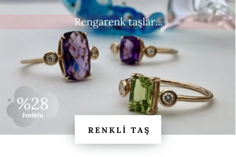 Özel tasarım pırlanta ve altın renkli taşlar koleksiyonu