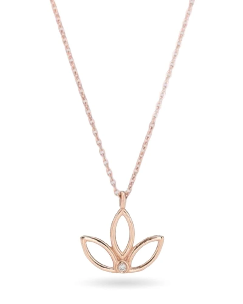 Lotus pırlanta ve altın kolye